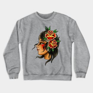 Traditional tattoo lady Crewneck Sweatshirt